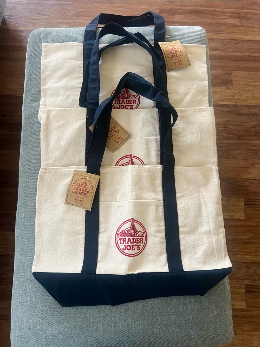 Set of 3 NWT Large Trader Joe’s Tote Bags